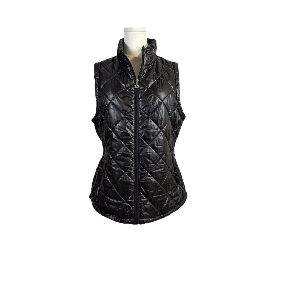 Marc New York Andrew Marc Womens Black Puff Zip Vest Quilted size M 2 Tiny Flaw